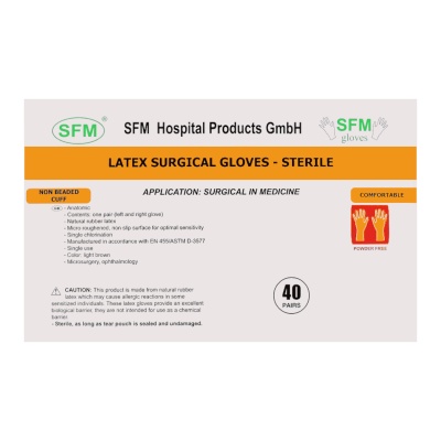 Перчатки хирургические латексные стерильные для микрохирургии SFM без валика