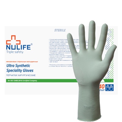 01789 Перчатки хирургические неопреновые стерильные неопудренные NULIFE Ultra Neoprene