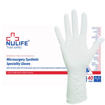 Перчатки хирургические неопреновые стерильные неопудренные NULIFE Microsurgery Neoprene — 1
