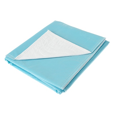 Многоразовая впитывающая пеленка Beside, хлопок, полиэстер, ПВХ, бело-голубая