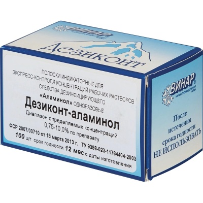 Индикатор концентрации рабочих растворов Дезиконт Аламинол (Банка, 100 шт)
