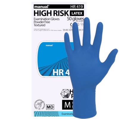 02072 Перчатки смотровые нестерильные латексные High Risk Manual HR 419
