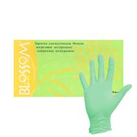 Перчатки нитриловые смотровые Blossom зеленые 01380