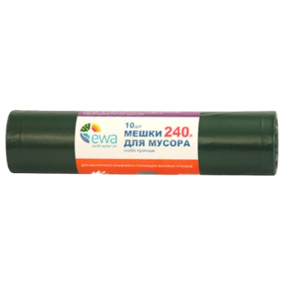 Мешки для мусора Ewa особопрочные зеленые 240 л. 4603732056220