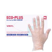Перчатки смотровые виниловые неопудренные гладкие нестерильные прозрачные Eco-Plus 01871