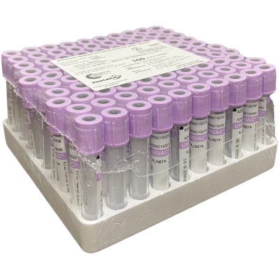 Пробирка вакуумная для взятия венозной крови К2 ЭДТА UNIVAC (2 мл, 13x75 мм, 50 шт)