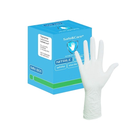Перчатки хирургические нитриловые Safe&Care MN801