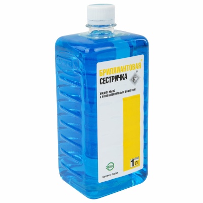 Мыло жидкое дезинфицирующее Бриллиантовая сестричка (1,0 л, Крышка)