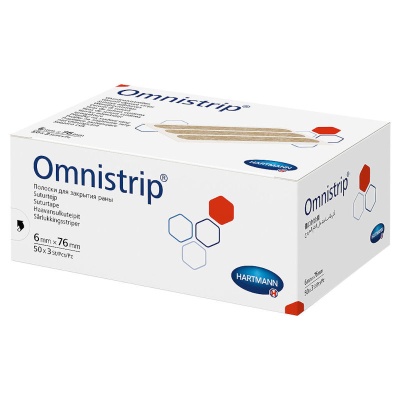 Пластырь гипоаллергенный на послеоперационные швы Omnistrip (6x76 мм, 50x3 шт)