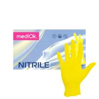Перчатки нитриловые смотровые mediOk желтые 01484
