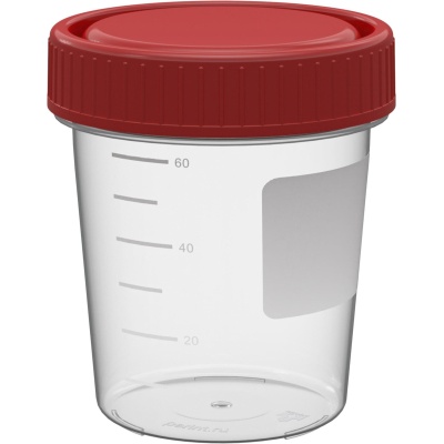 Контейнер для сбора биологической жидкости нестерильный Перинт (60 мл, 500 шт, Со шкалой)