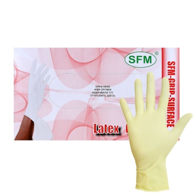 Перчатки латексные смотровые неопудренные SFM 01891
