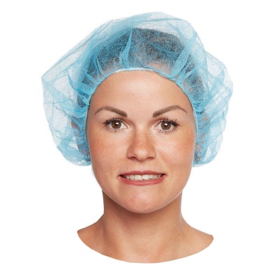 Шапочка берет нетканная Ammex-Weida 10 г/м² (Голубой, 100 шт)