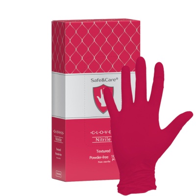 01111 Перчатки смотровые нитриловые Safe&Care TN 31-5K красные-1