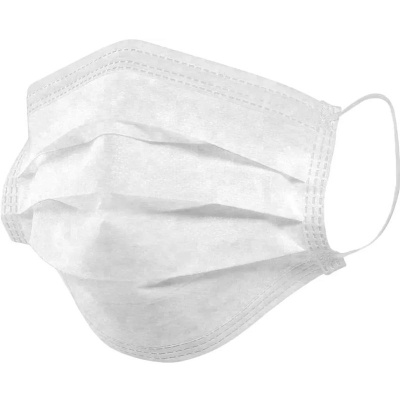 Маска медицинская одноразовая 3-х слойная на резинке Медсервис Плюс (50 шт, Белый)