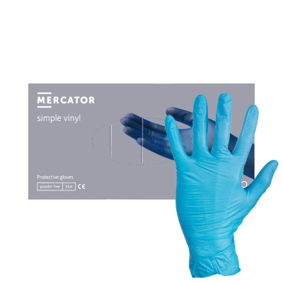 01635 Перчатки виниловые смотровые Vinylex PF синие