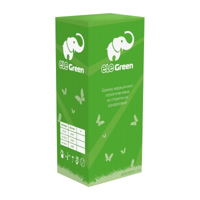 Бахилы одноразовые EleGreen из полиэтилена с двойной резинкой (1000 пар, Бело-синие, Евроблок)