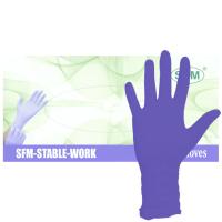 01918 Перчатки нитриловые удлиненные SFM Stable Work фиолетово-голубы