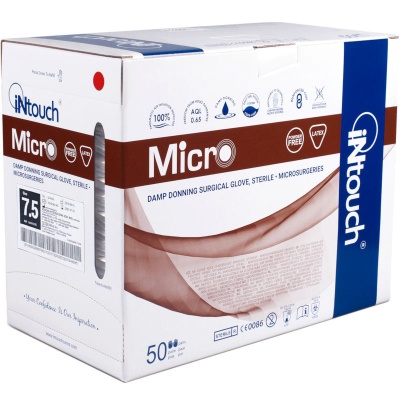 01694 Перчатки хирургические латексные Intouch Micro коричневые стерильные