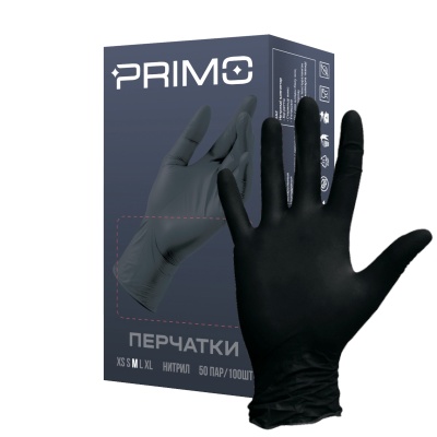 02537 Перчатки нитриловые Primo Mist Nitrile черные