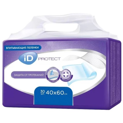 Пеленки медицинские впитывающие iD PROTECT (40x60 см, 30 шт)