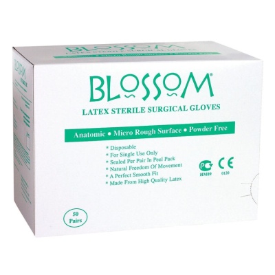 Перчатки хирургические латексные Blossom Surgical PF стерильные неопудренные