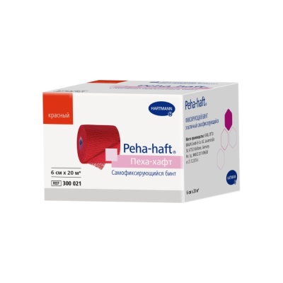 Бинт самофиксирующийся PEHA-HAFT (Пеха-хафт) (20 м х 6 см, 1 шт, Красный)