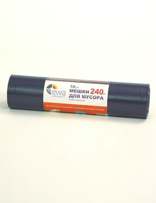Мешки для мусора Ewa особопрочные синие 240 л. (10 шт уп)
