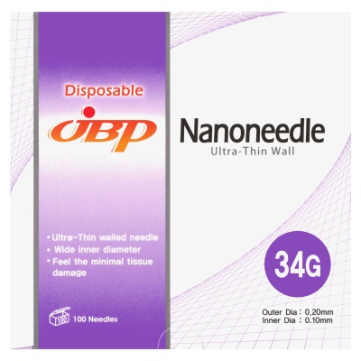 Иглы для инъекций JBP Nanoneedle (34G (0,20x4 мм), 100 шт, Luer)