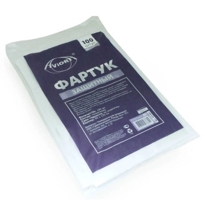 Фартук полиэтиленовый одноразовый AVIORA белый (80x120 см, 100 шт)