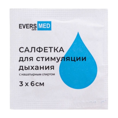 Салфетки для стимуляции дыхания с нашатырем EVERS MED (3x6 см, 150 шт)