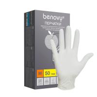 01135 Перчатки нитриловые смотровые Benovy белые