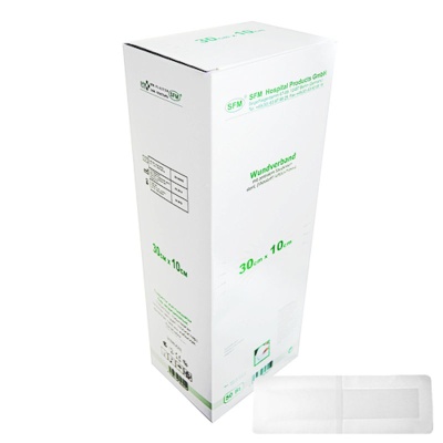 Лейкопластырь повязка SFM с впитывающей подушкой (30x10 см, 50 шт)