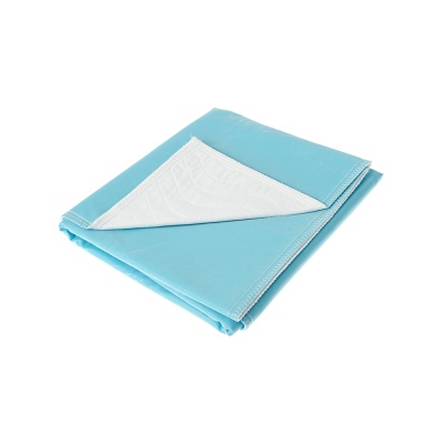 Многоразовая впитывающая пеленка Beside, хлопок, полиэстер, ПВХ, бело-голубая (1 шт, 80x90 см)