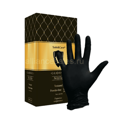 Перчатки нитриловые Safe&Care TN 31-58 черные alliancesales.ru watermark