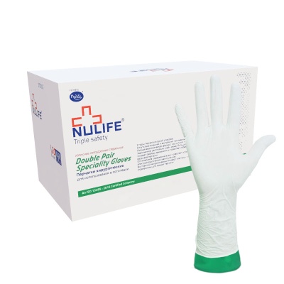 Перчатки хирургические NULIFE Double Pair стерильные для ортопедии