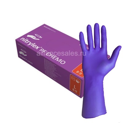 Перчатки нитриловые смотровые Nitrylex PF CHEMO фиолетовые