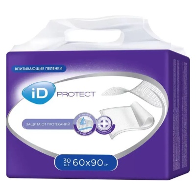 Пеленки медицинские впитывающие iD PROTECT (60x90 см, 30 шт)