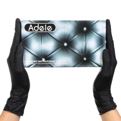 Перчатки смотровые нитриловые Adele черные 01247