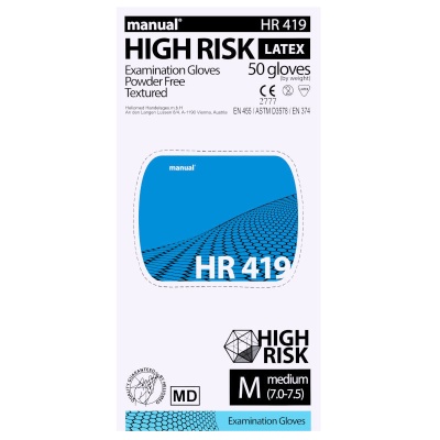02072-1 Перчатки смотровые нестерильные латексные High Risk Manual HR 419