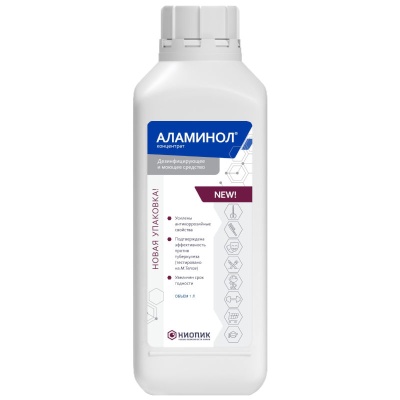 Дезинфицирующее и моющее средство Аламинол концентрат (1,0 л, Крышка)