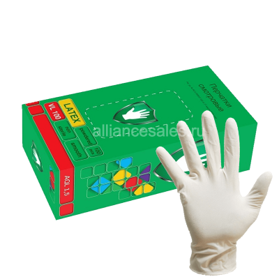 Перчатки латексные смотровые Safe&Care VL100 опудренные (50 пар:уп) 