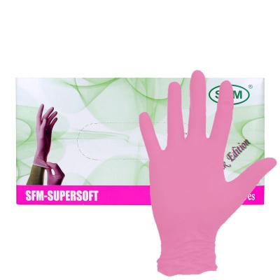 01921 Перчатки нитриловые смотровые нестерильные SFM розовые