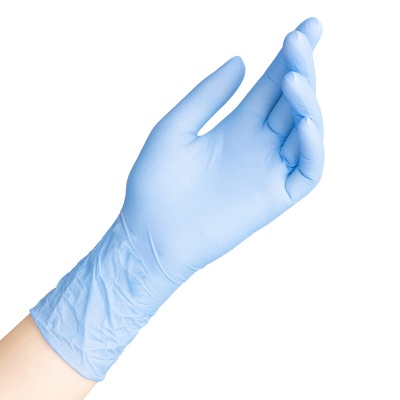 02170 Перчатки нитриловые медицинские Safe&Care ZN308 голубые-3