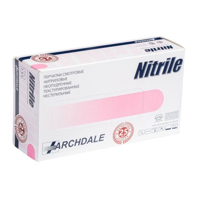 Перчатки смотровые нитриловые Archdale Nitrile розовые 01375-1
