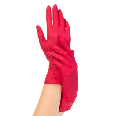 Перчатки нитриловые Benovy красные 01588-3