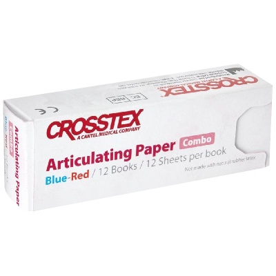 Артикуляционная бумага Crosstex прямая (12 листов, 70 мкм)