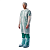 21 706  MEDICOSM Халат процедурный, спанбонд, 110см., на липучке, рукава на резинках, белый, 10 шт. в упаковке, 25г-м2, Россия