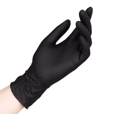 Перчатки смотровые нитриловые черные