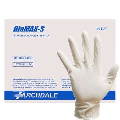 01211-1 Перчатки смотровые латексные DiaMAX-S опудренные стерильные